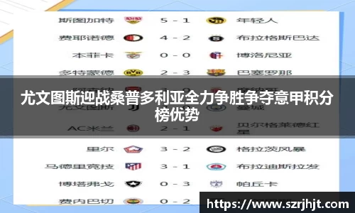 尤文图斯迎战桑普多利亚全力争胜争夺意甲积分榜优势
